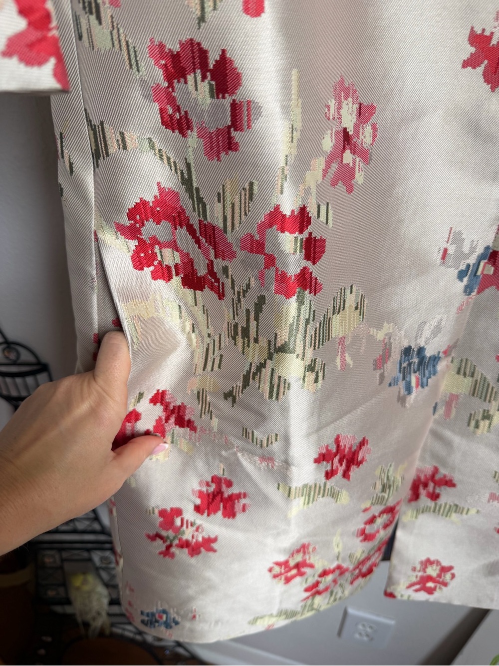 NWT BURU Jacquard Tailored Car Coat Floral Sz S/M - Picture 7 of 9